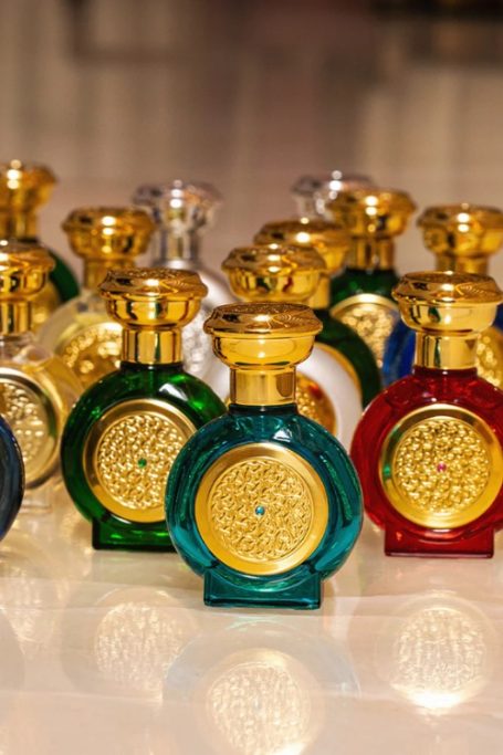 Colourful glass bottles