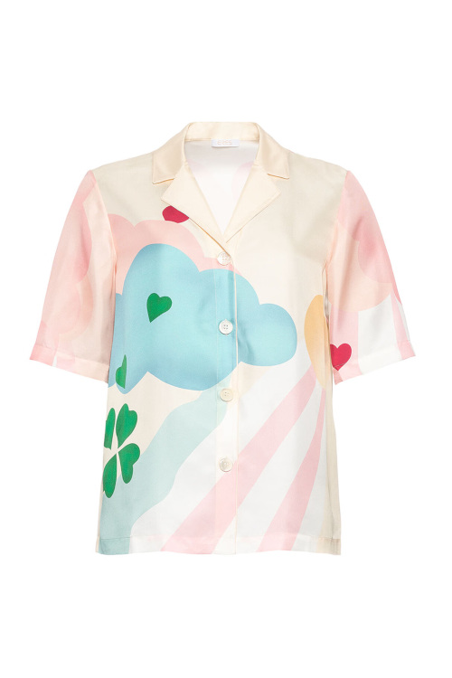 Silky print top