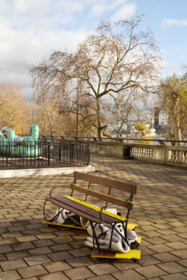 A bench sculpture set to be installed at Artist's Garden