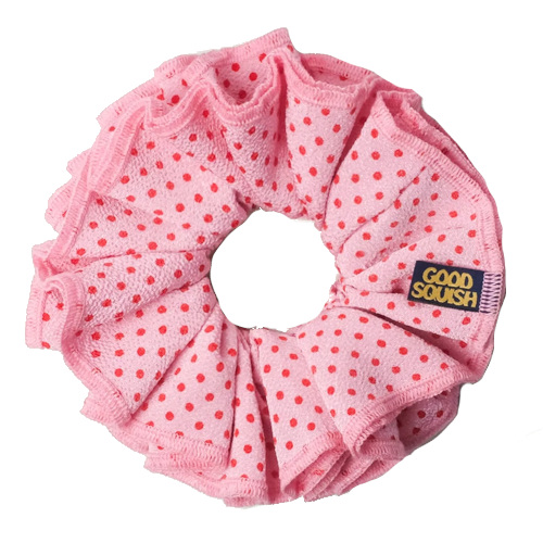 Pink spotted scrunchie