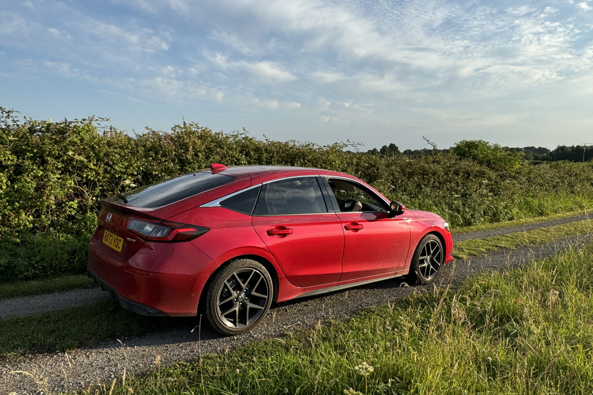 Honda Civic eHEV on a country road