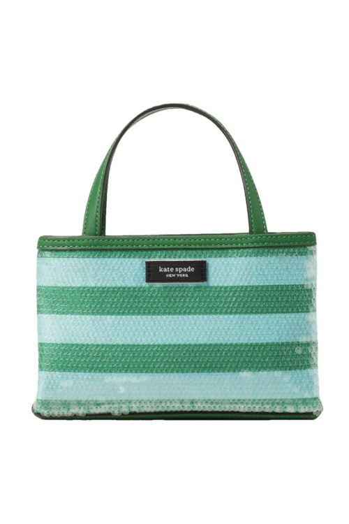 Green stripe tote