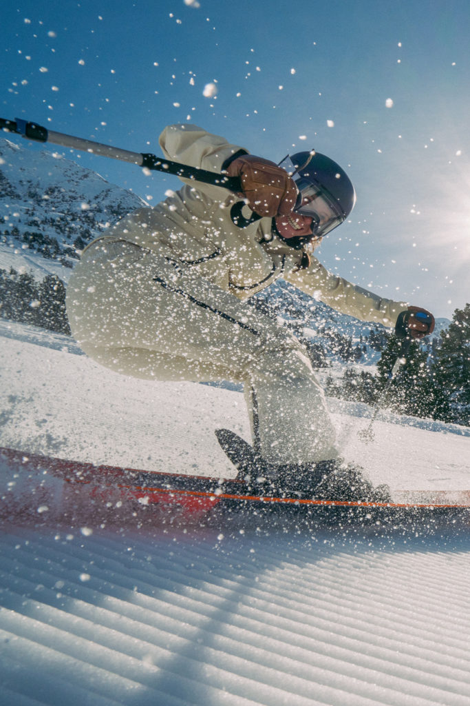 Skiing on a slope in Austria