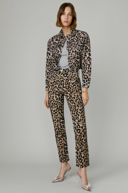 Woman in animal print co-ord