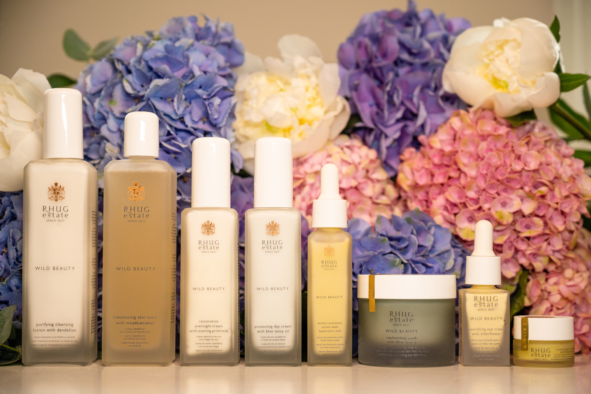 Line of organic beauty products