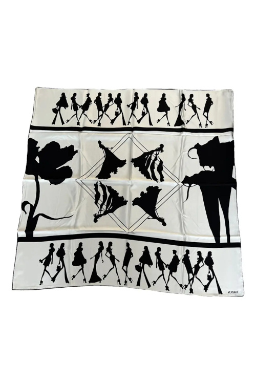 Black and white silk scarf