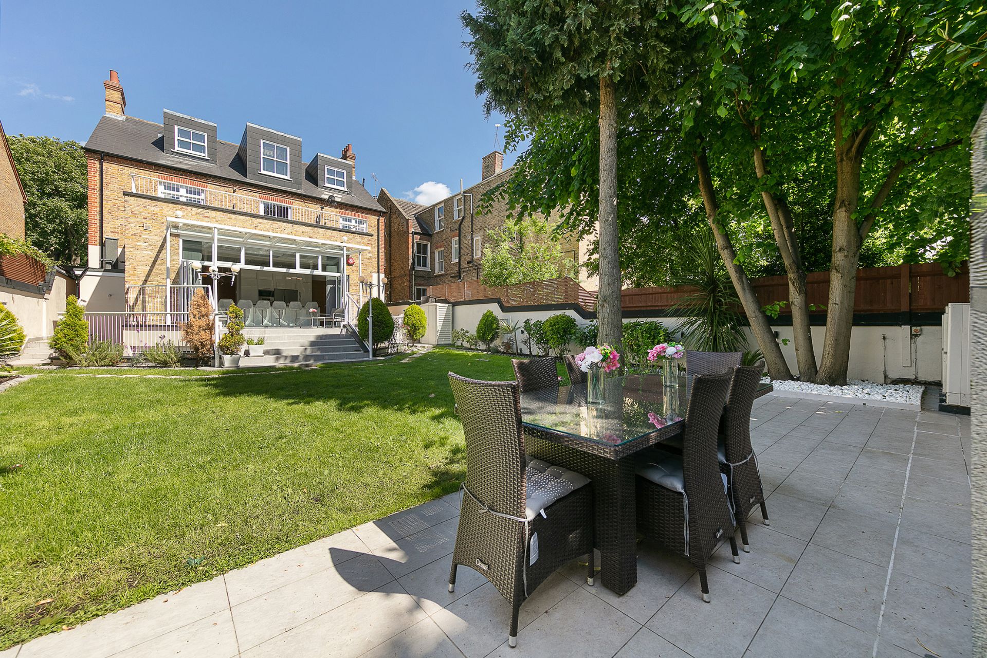 Rear garden with patio dining area