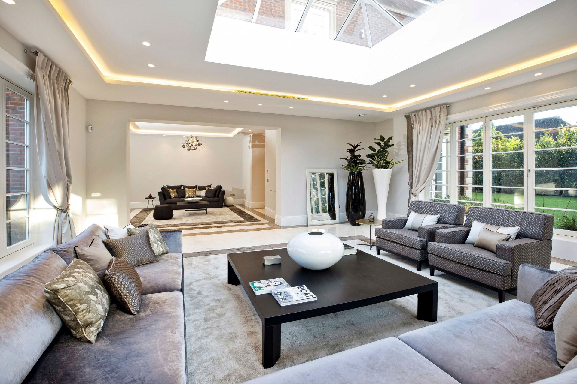 Living room with lantern roof