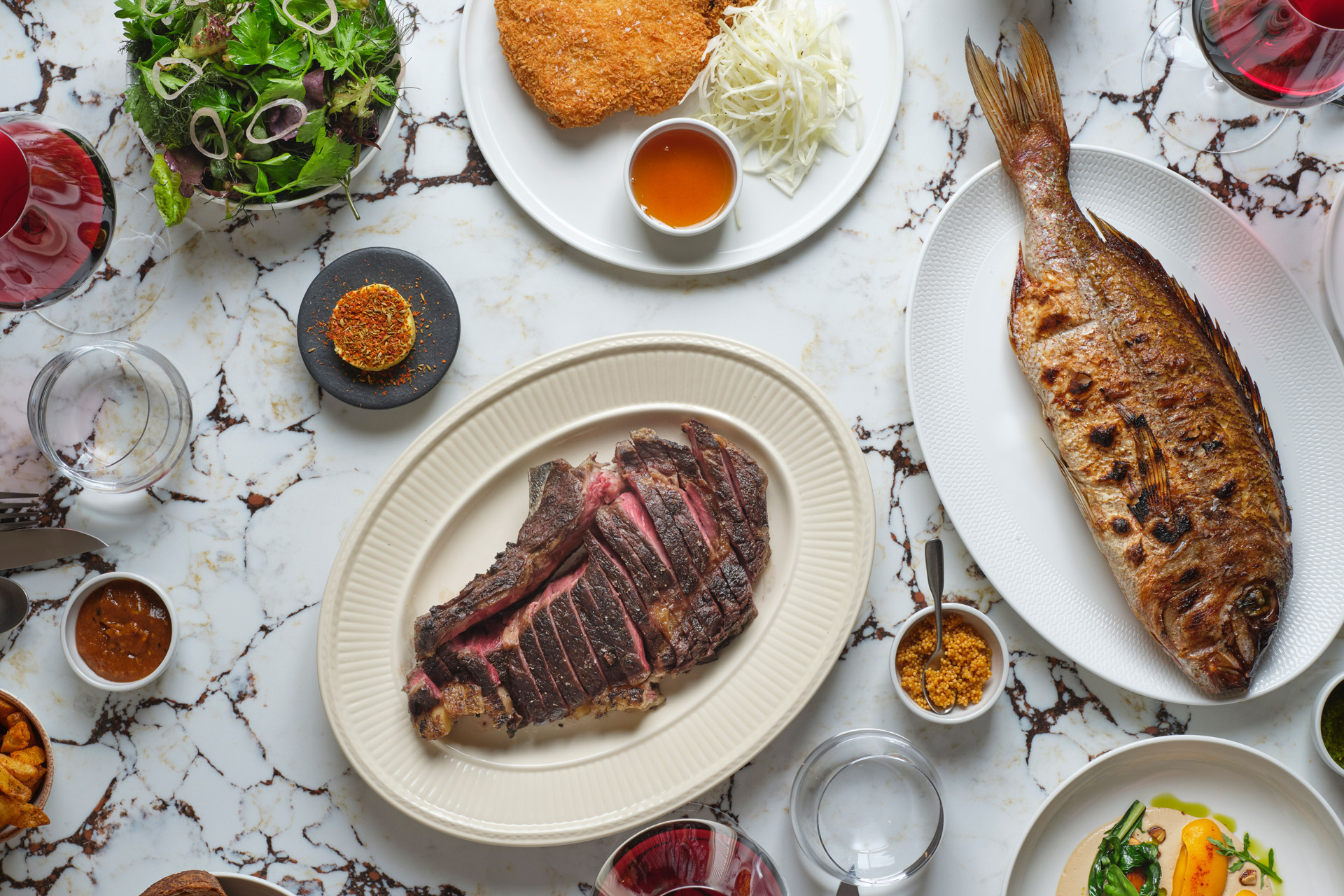 Dishes at Labombe by Trivet