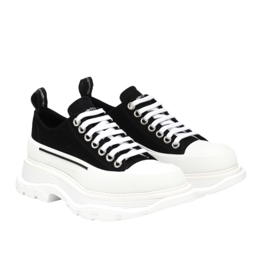 Black and white platform sneakers