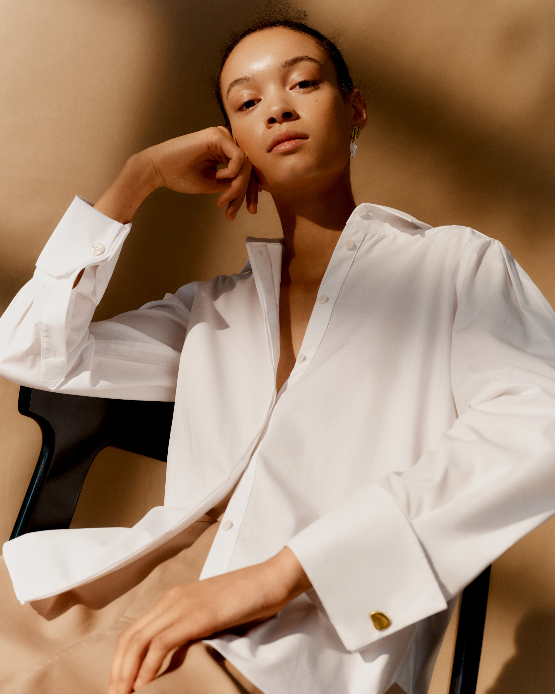 Woman in white shirt