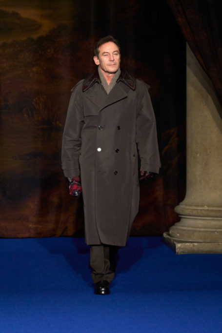 Jason Isaacs walking Burberry runway