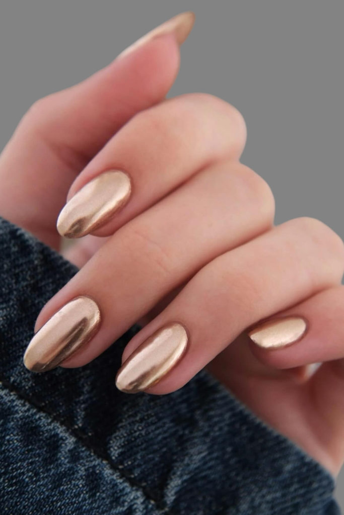 Close up of Moscow mule nails