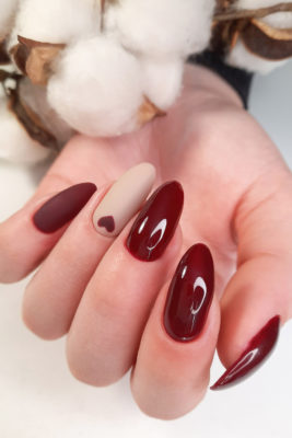 Maroon nails