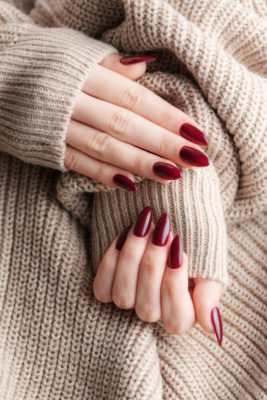 Hands with red nails