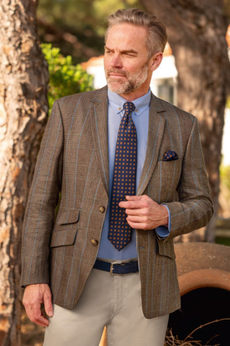 Man in tweed blazer