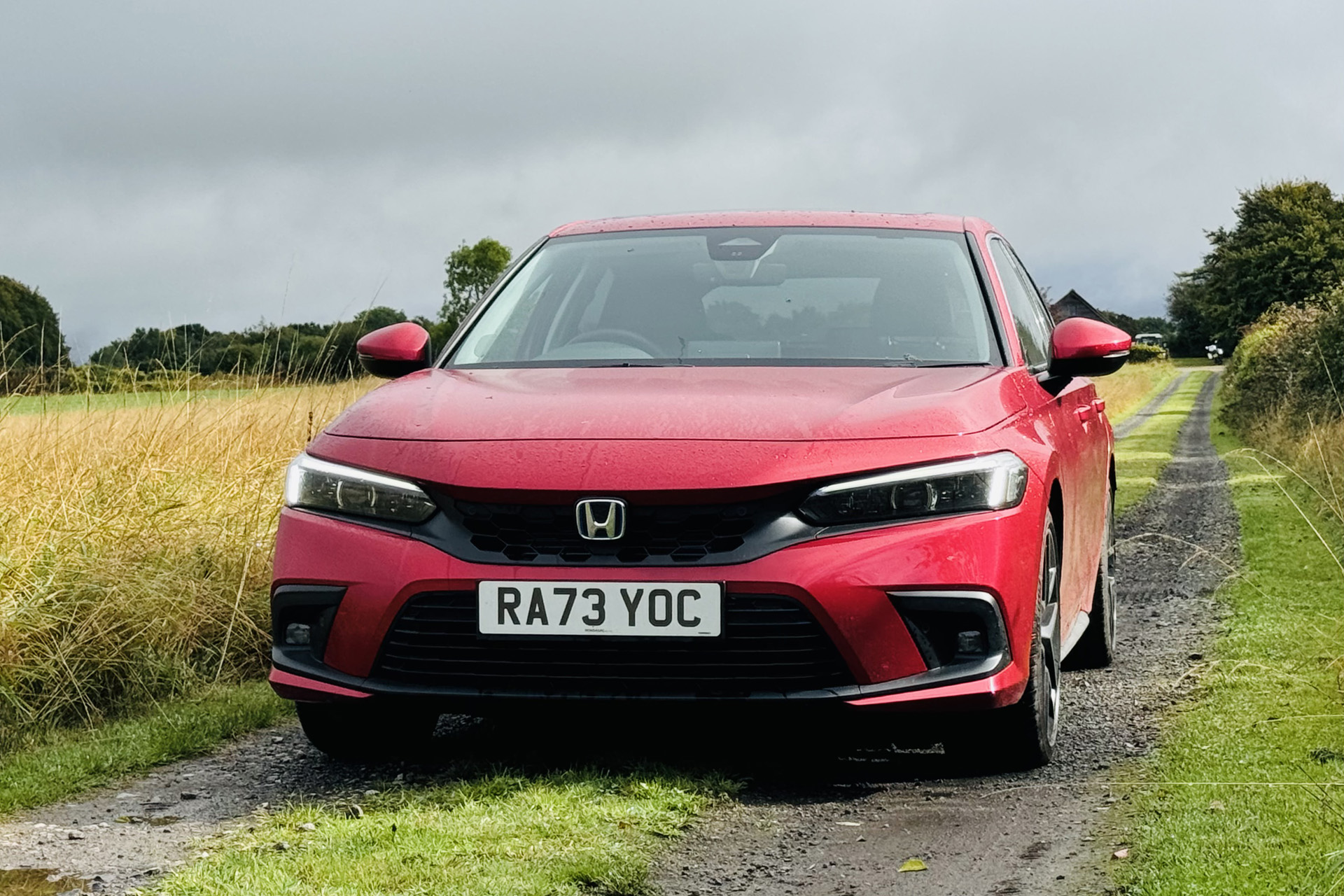 Honda Civic eHEV on a country lane