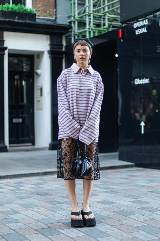 Woman with garcon cut