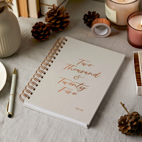 2025 diary on desk