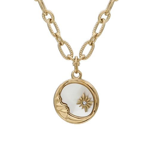 Gold necklace with moon