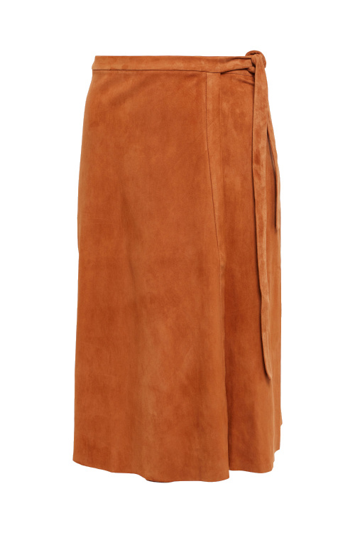 Orange suede skirt