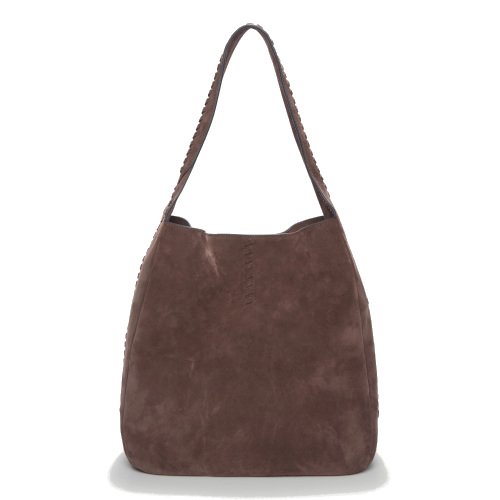 Brown suede handbag