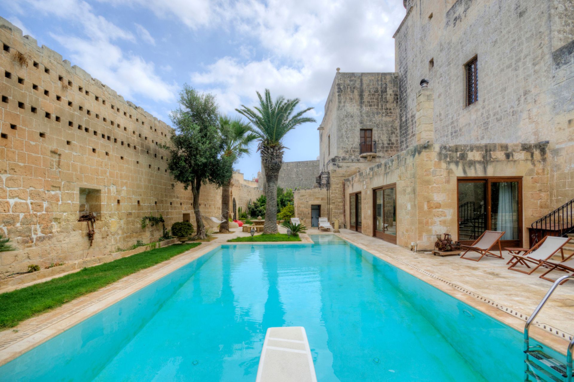 Palazzo courtyard with outdoor pool