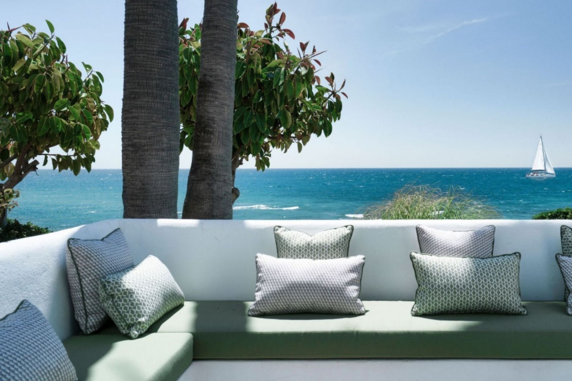 Outdoor sofa overlooking the sea