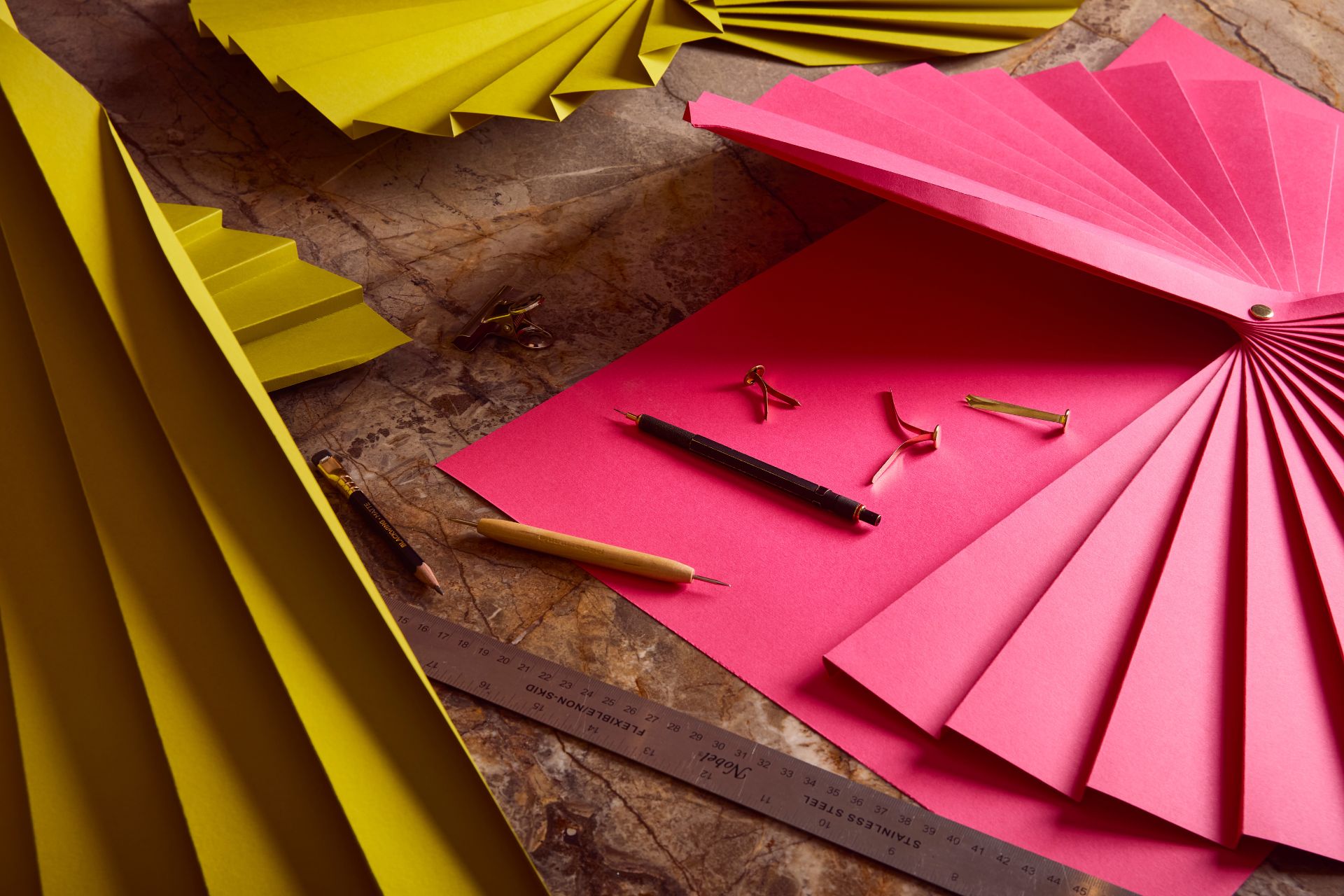 Pink paper fans