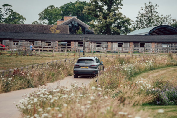A Porsche driving to Soho Farmhouse