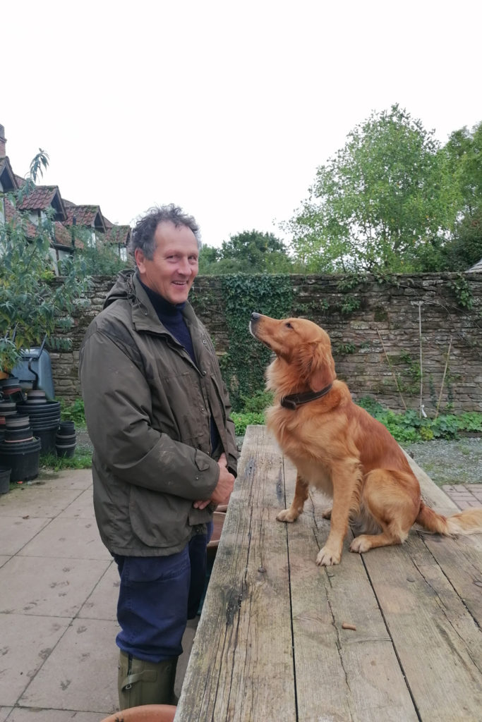 Monty Don with his dog Ned at Longmeadow