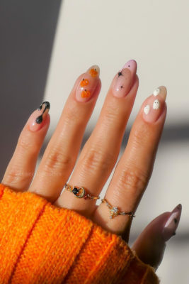 Halloween-themed manicure