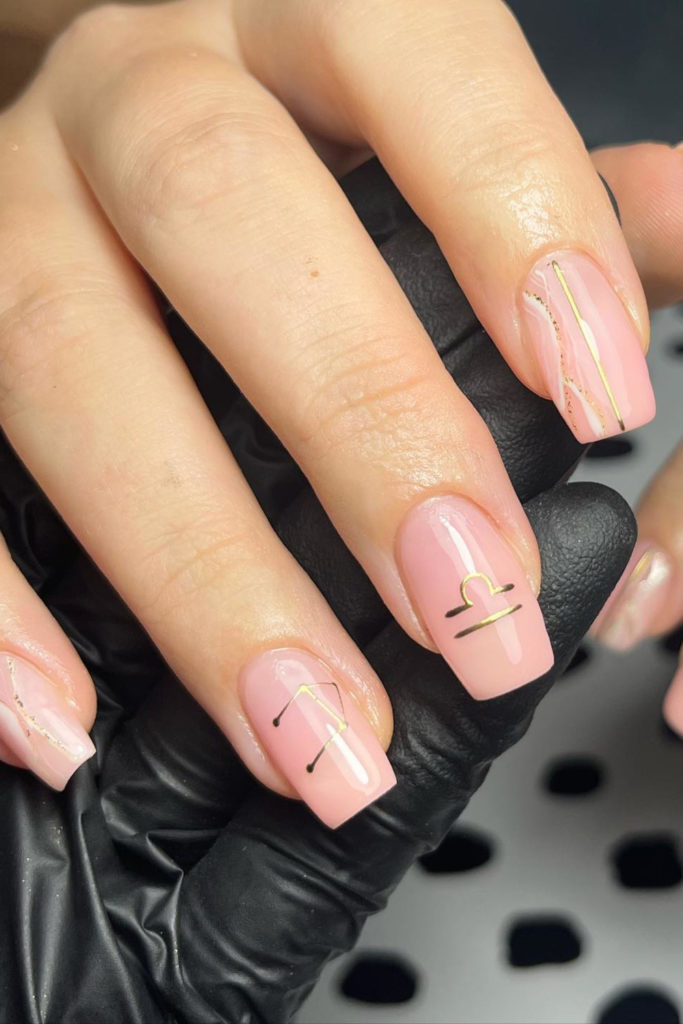 Libra-themed nails