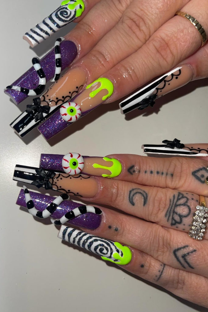 Beetlejuice Nails