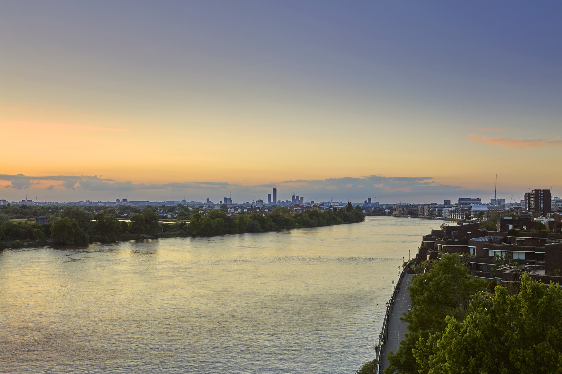 Sunset views from The Hammersmith Bar & Terrace
