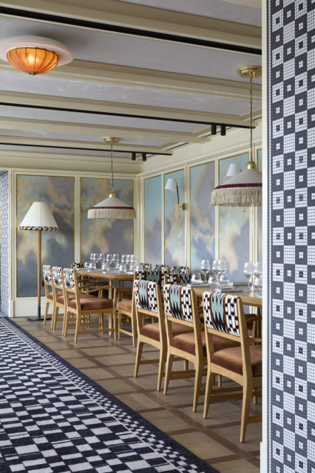 Tables in a restaurant
