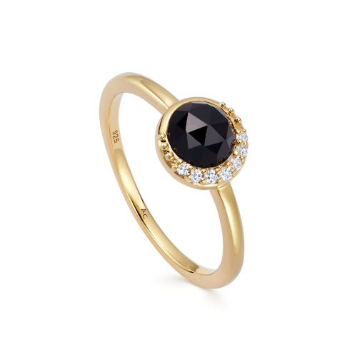 Gold ring with black stone | scorpio star sign jewellery