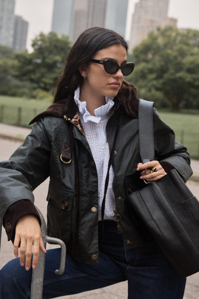 Woman in Barbour x Balzac Paris outfit