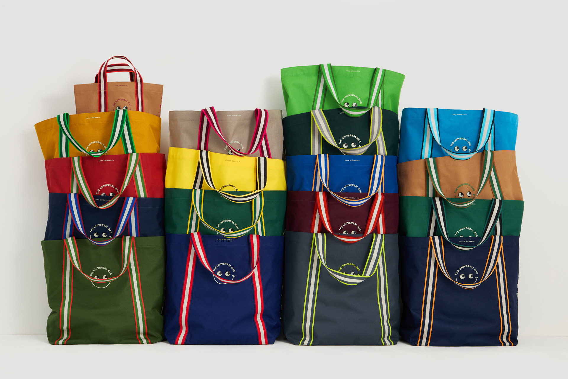 Colourful bags created by Anya Hindmarch
