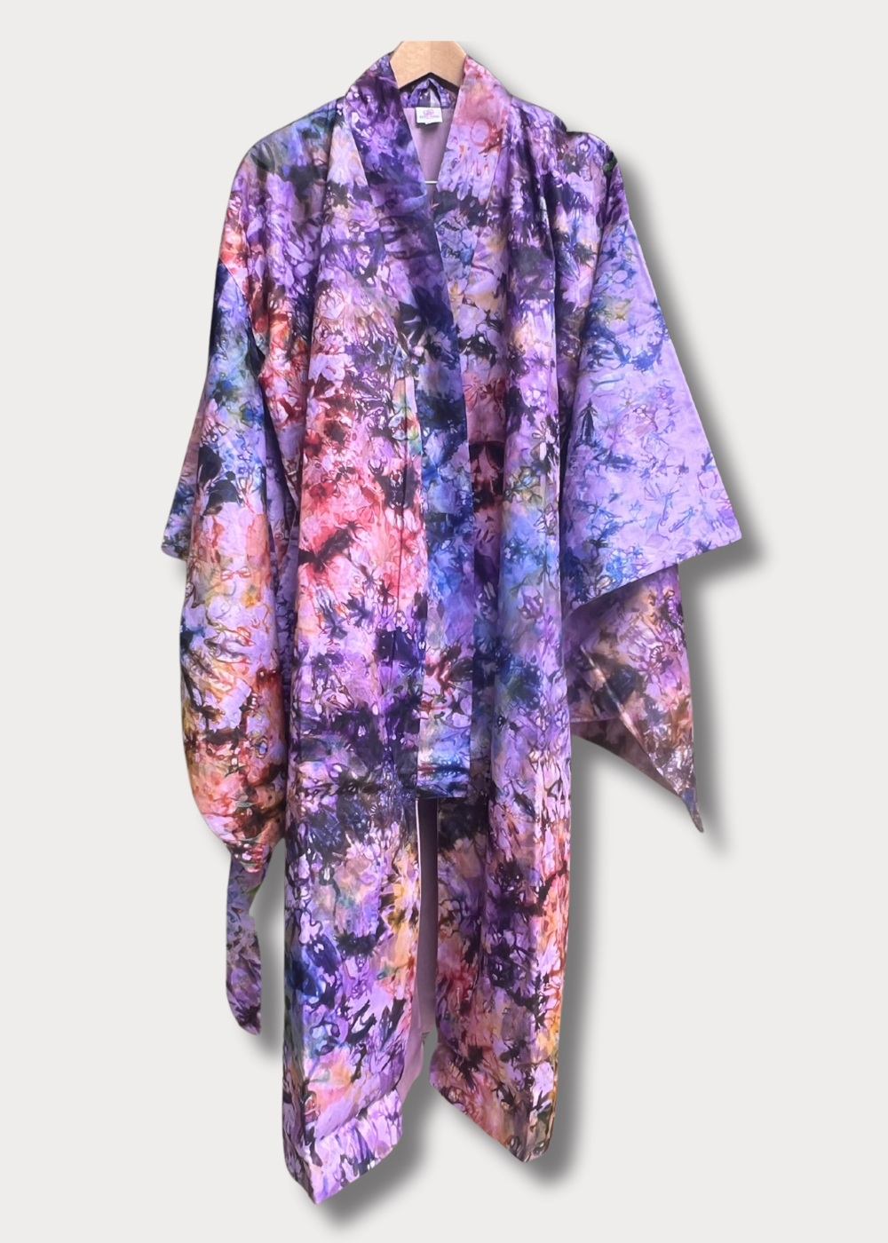 Multi-coloured fabric on hanger