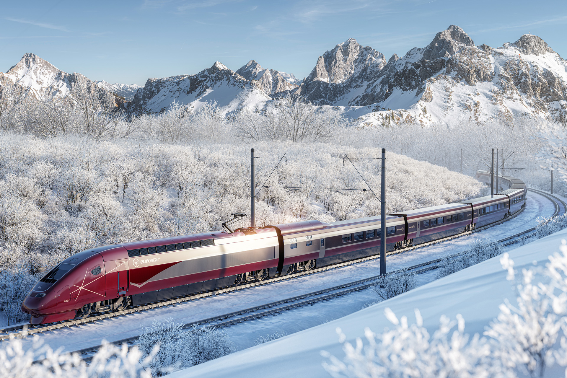 Render of Eurostar's Snow Train
