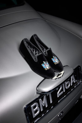 Slippers on front of car
