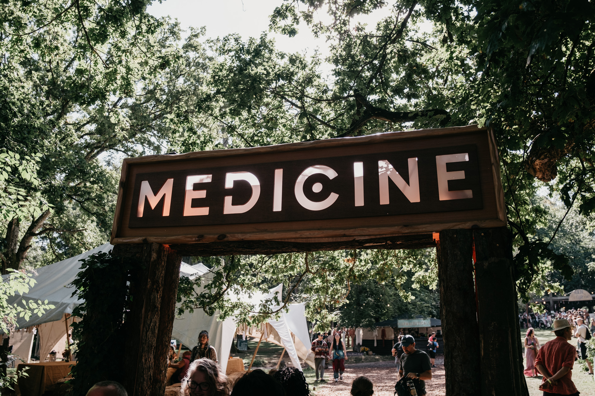 A sign reading 'Medicine'