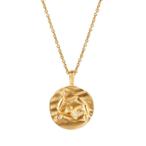 Gold medallion | scorpio star sign jewellery