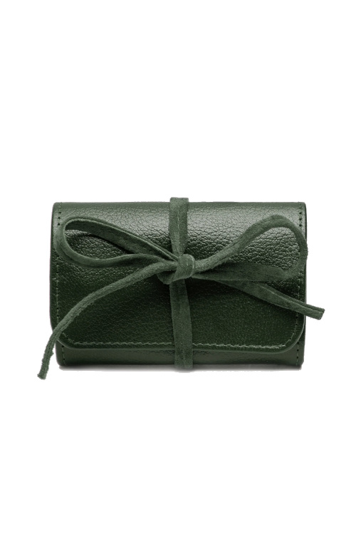 Green jewellery roll