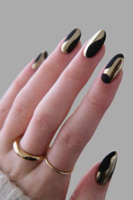 Black and gold Scorpio nails