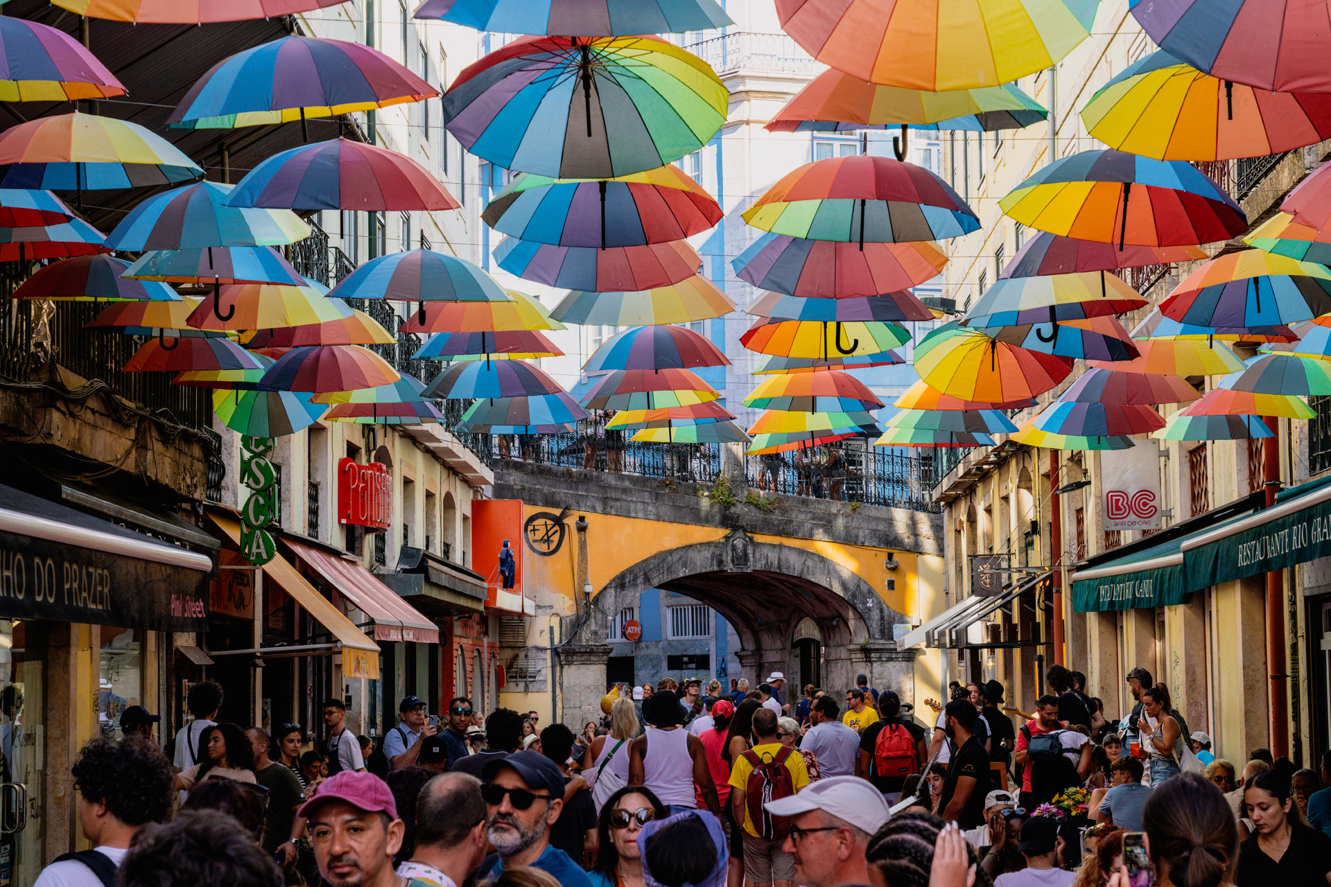 A busy street in Lisbon