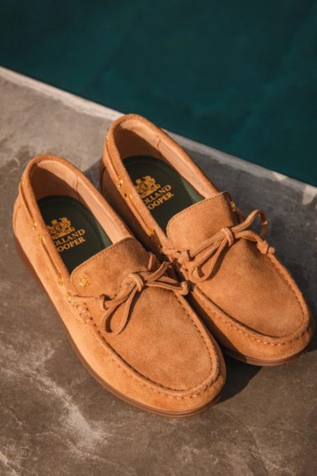 Brown suede loafers