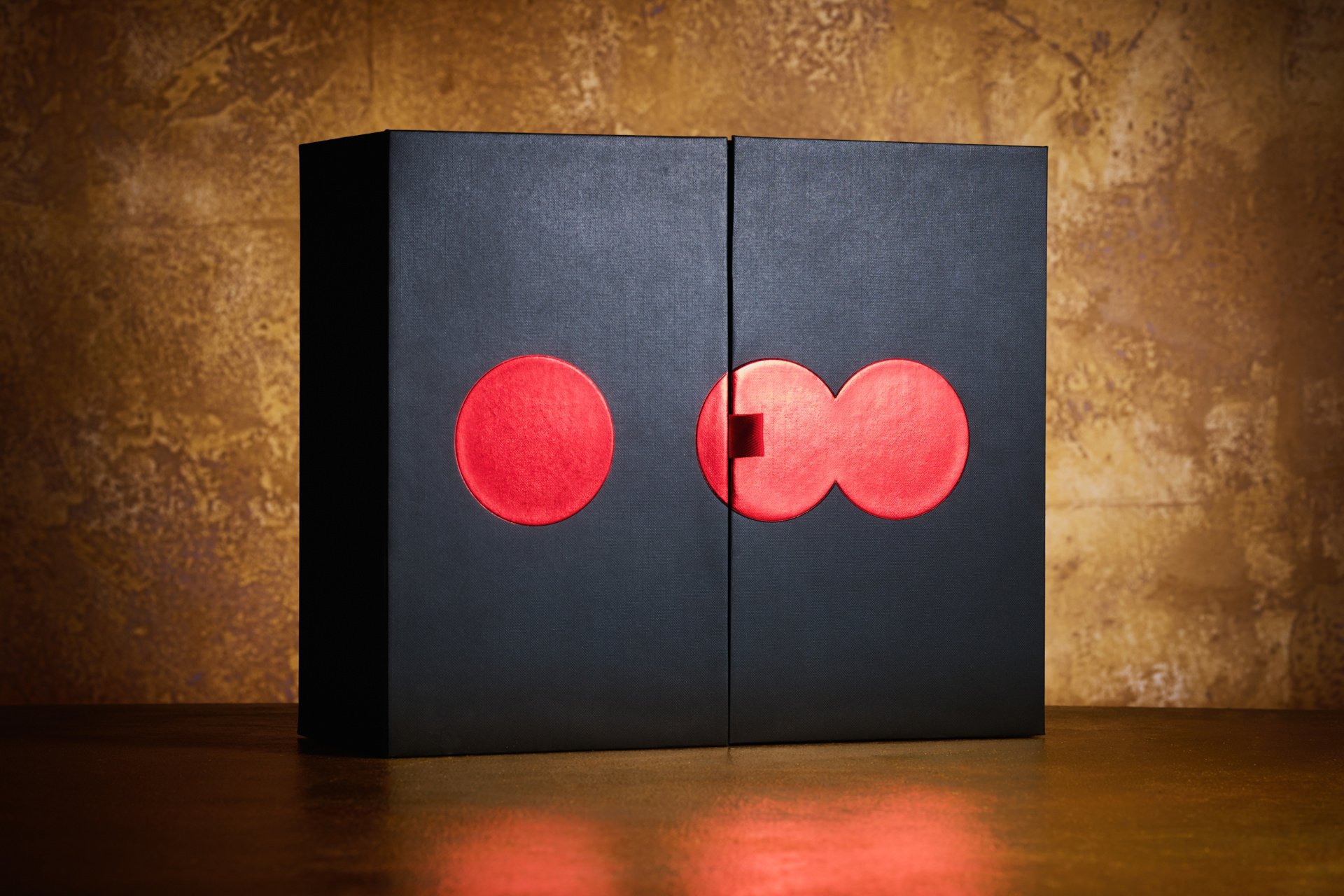 Black box with red dots on the front