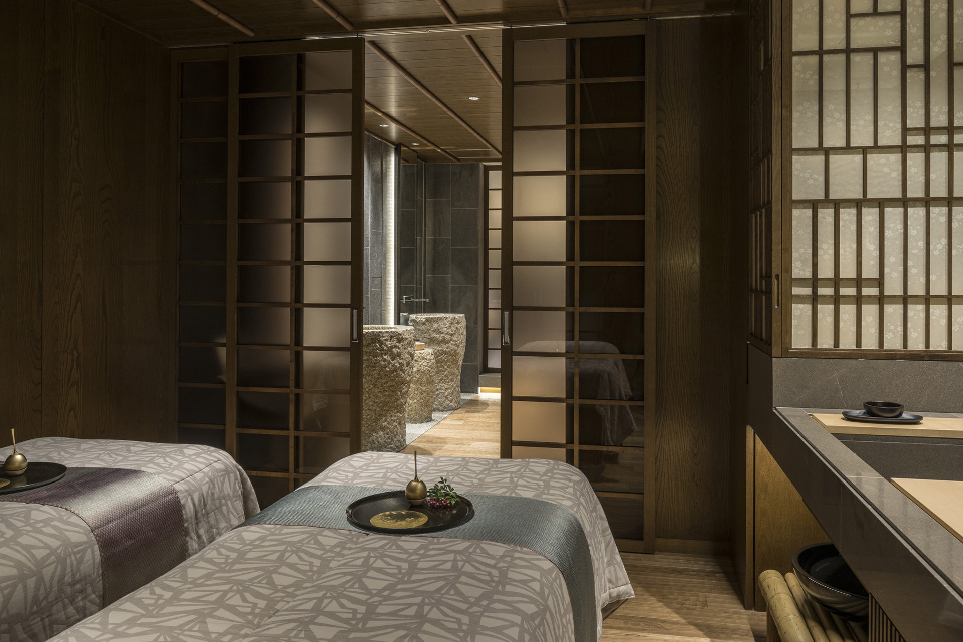 Massage beds at Four Seasons Kyoto